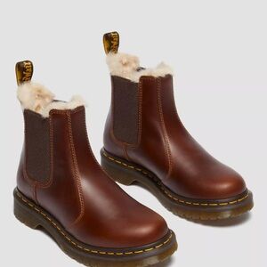 Dr. Martens Brown Leather Fur-Lined Boots